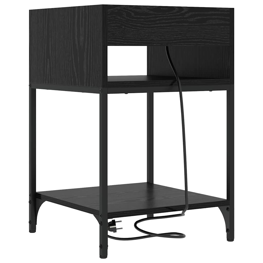 Mesa-de-cabeceira 2 pcs Carvalho preto 40 x 40 x 61 cm