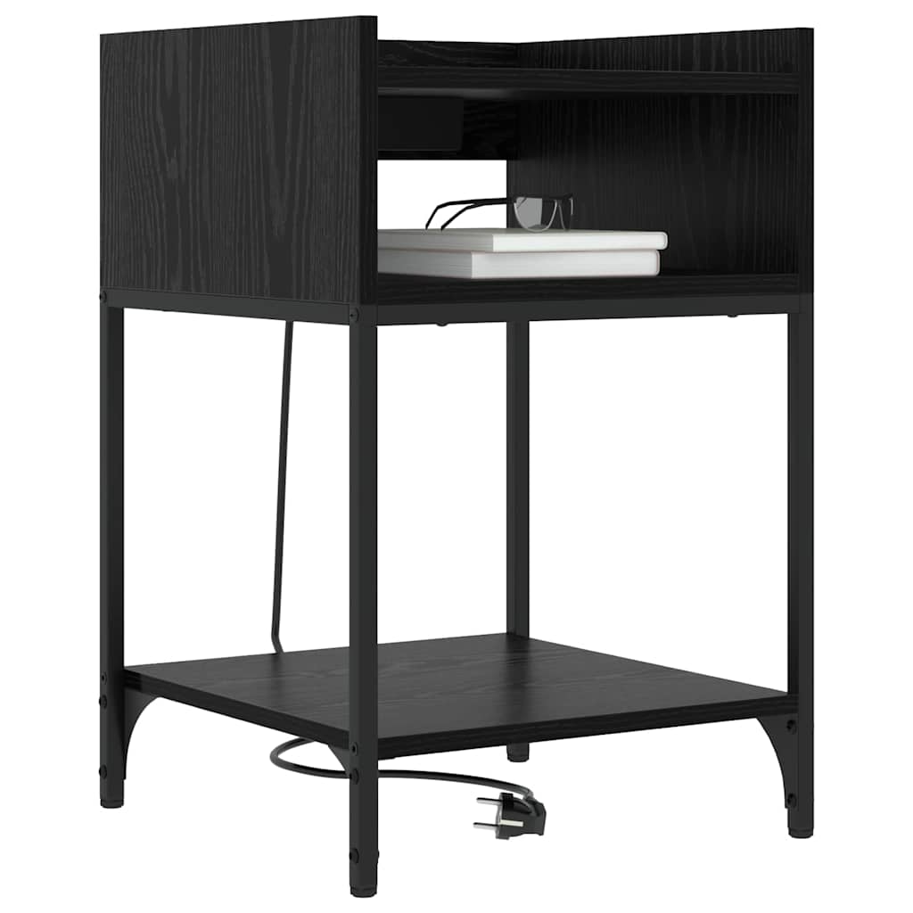 Mesa-de-cabeceira 2 pcs Carvalho preto 40 x 40 x 61 cm