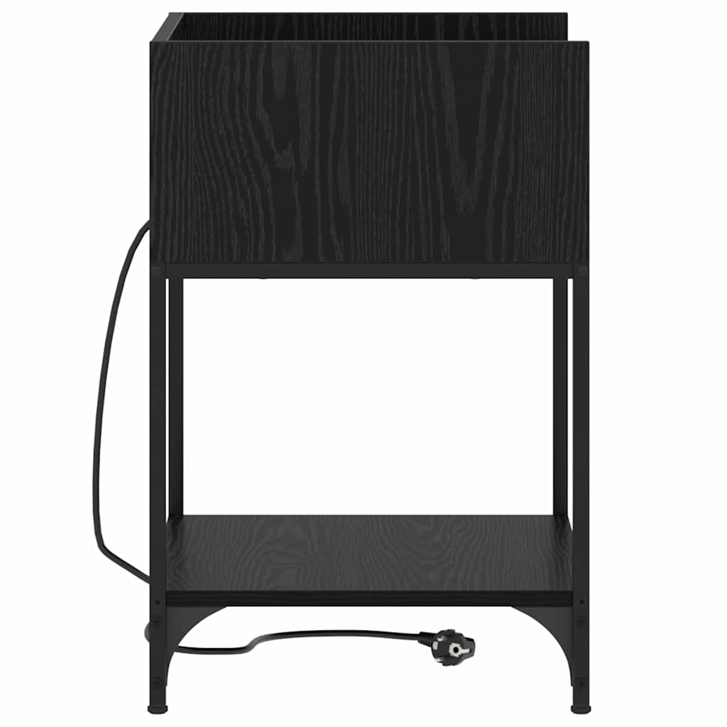 Mesa-de-cabeceira 2 pcs Carvalho preto 40 x 40 x 61 cm