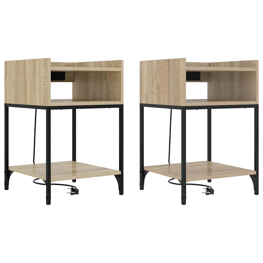 Mesa-de-cabeceira 2 pcs Carvalho sonoma 40 x 40 x 61 cm