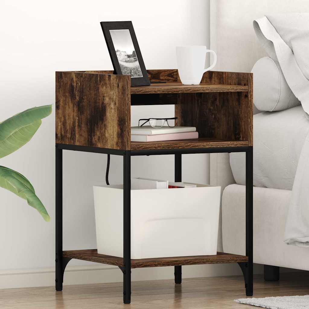 Mesa-de-cabeceira 2 pcs Carvalho fumado 40 x 40 x 61 cm