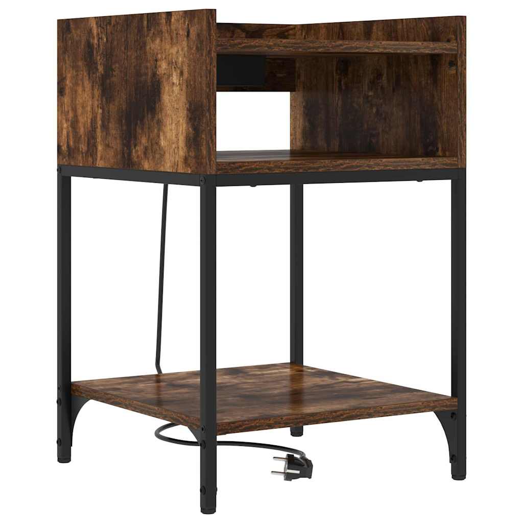 Mesa-de-cabeceira 2 pcs Carvalho fumado 40 x 40 x 61 cm