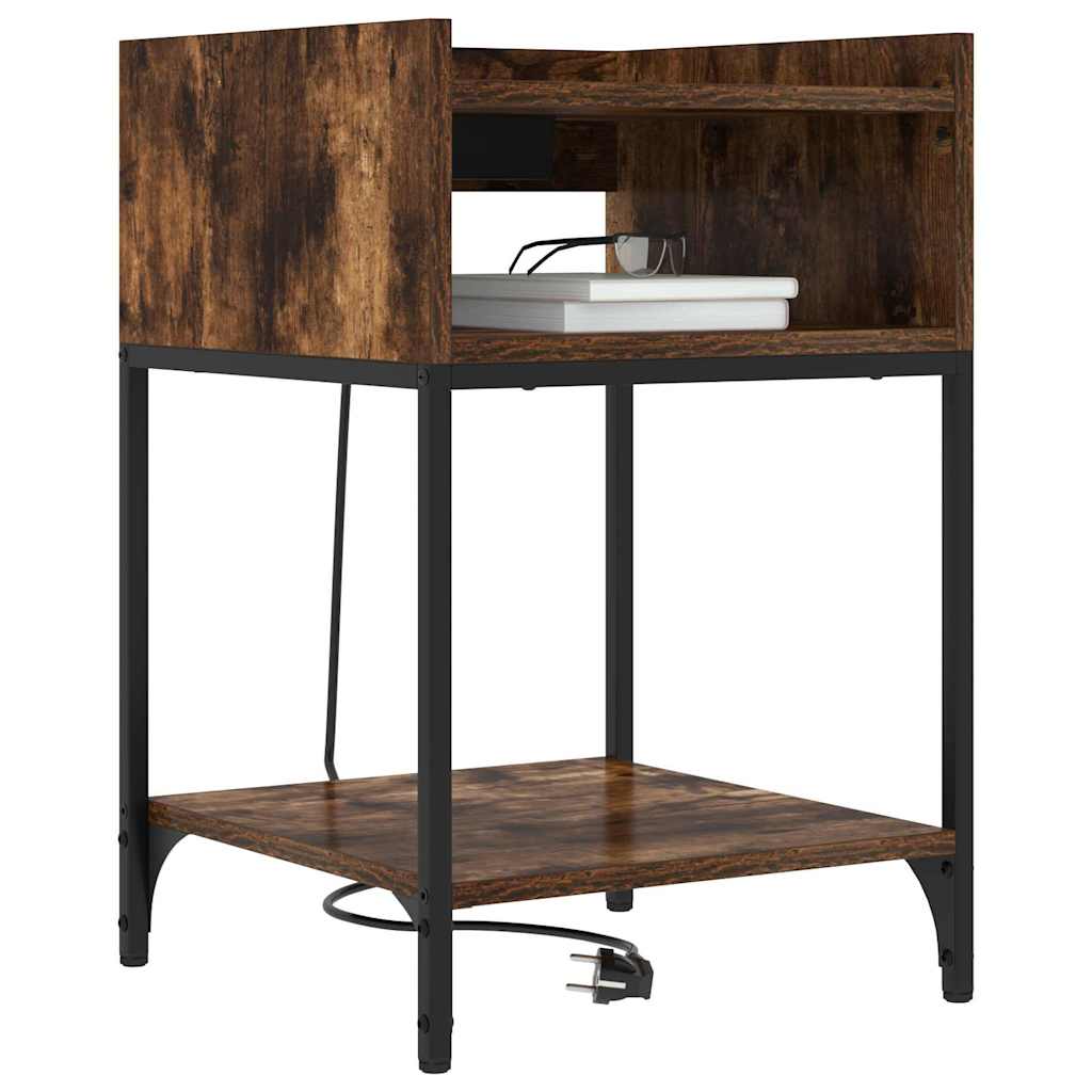 Mesa-de-cabeceira 2 pcs Carvalho fumado 40 x 40 x 61 cm