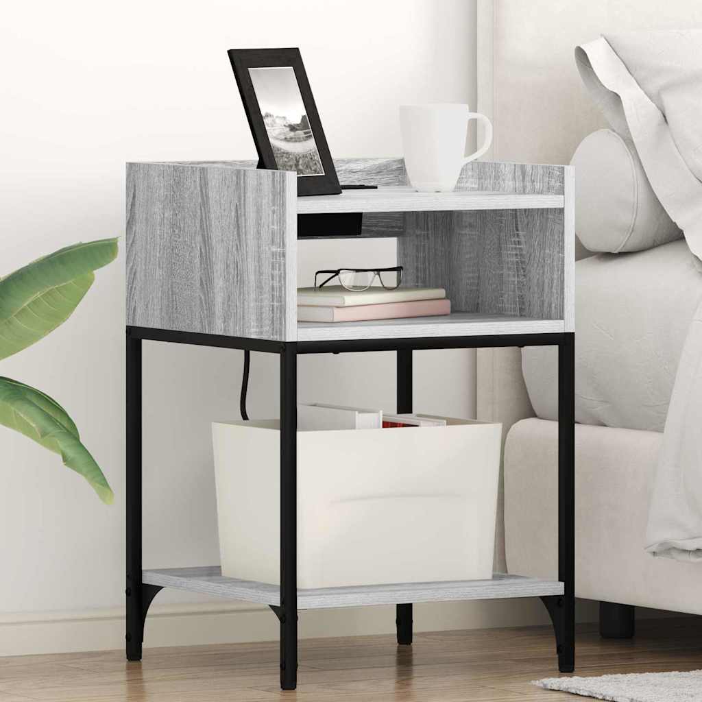Mesa-de-cabeceira 2 pcs Sonoma cinzento 40 x 40 x 61 cm