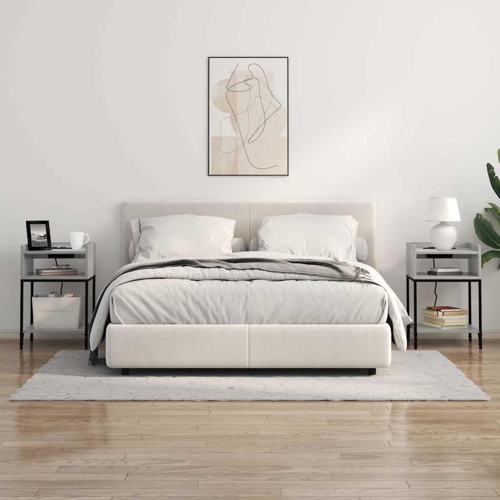Mesa-de-cabeceira 2 pcs Sonoma cinzento 40 x 40 x 61 cm