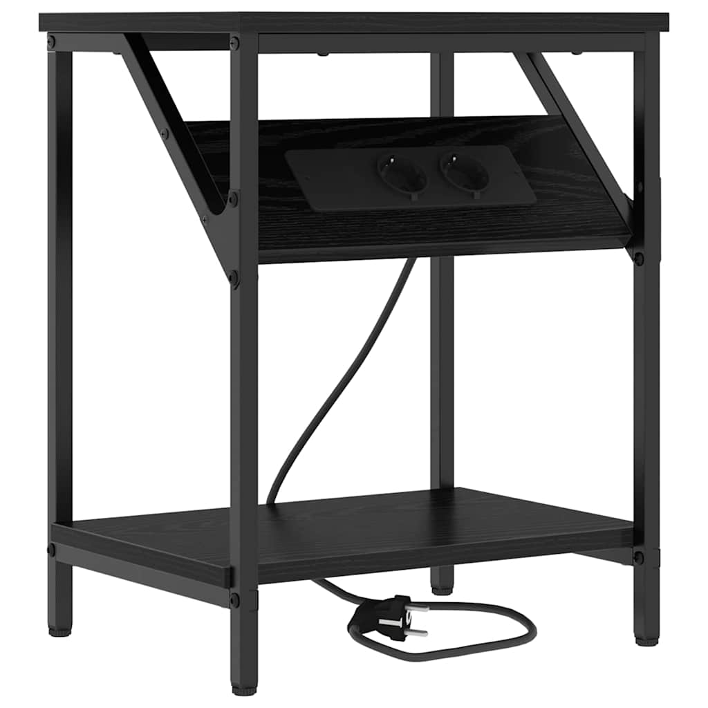 Mesa-de-cabeceira 2 pcs Carvalho preto 38 x 30 x 48 cm