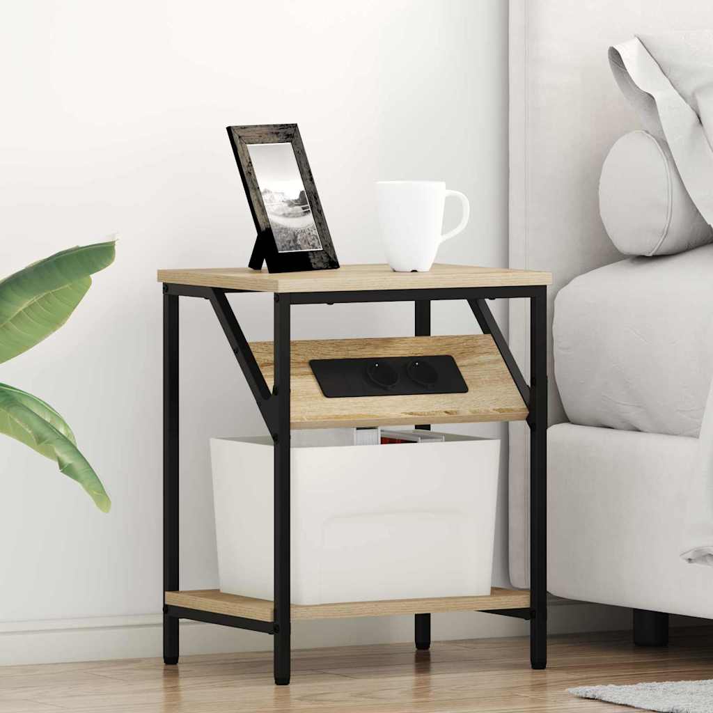 Mesa-de-cabeceira 2 pcs Carvalho sonoma 38 x 30 x 48 cm