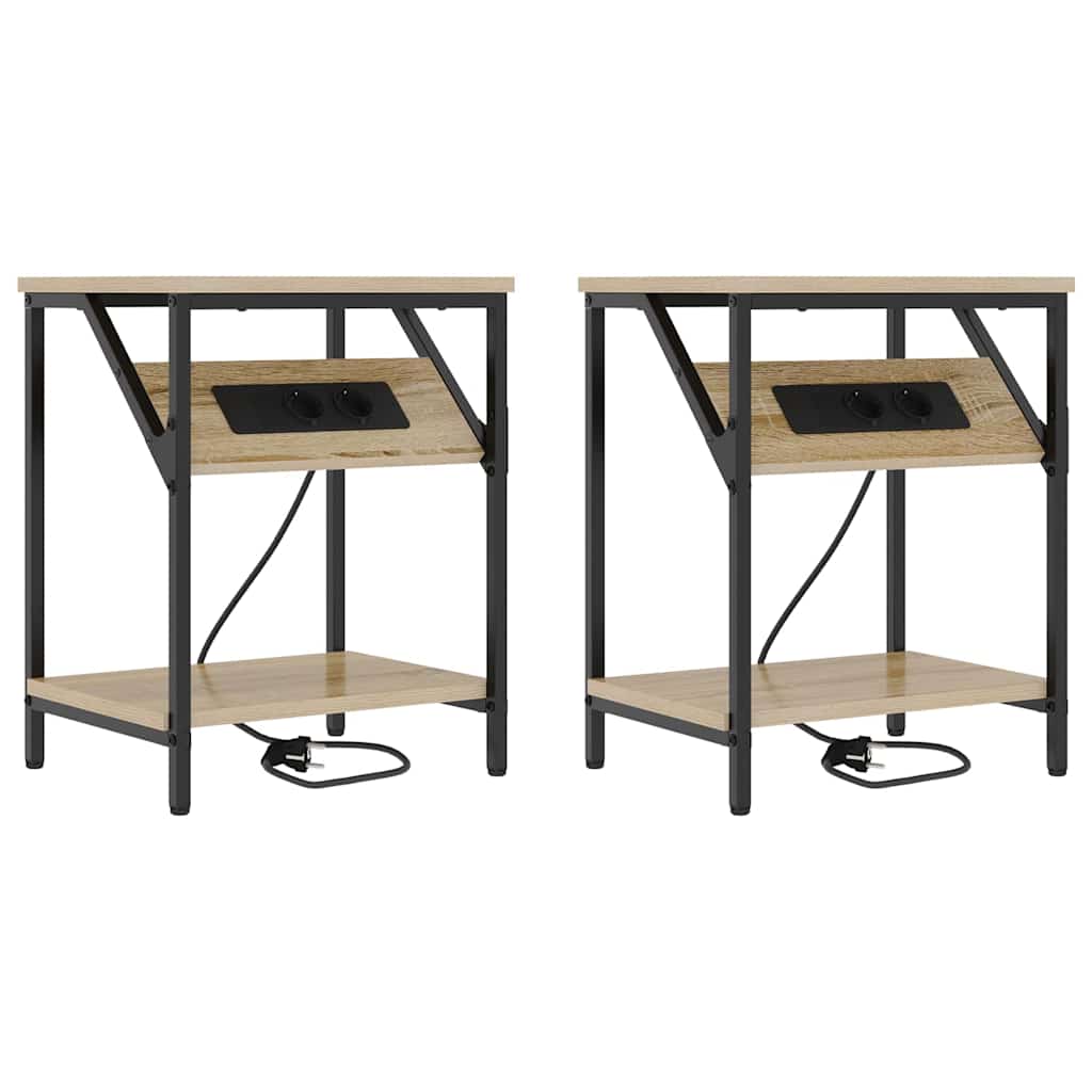 Mesa-de-cabeceira 2 pcs Carvalho sonoma 38 x 30 x 48 cm