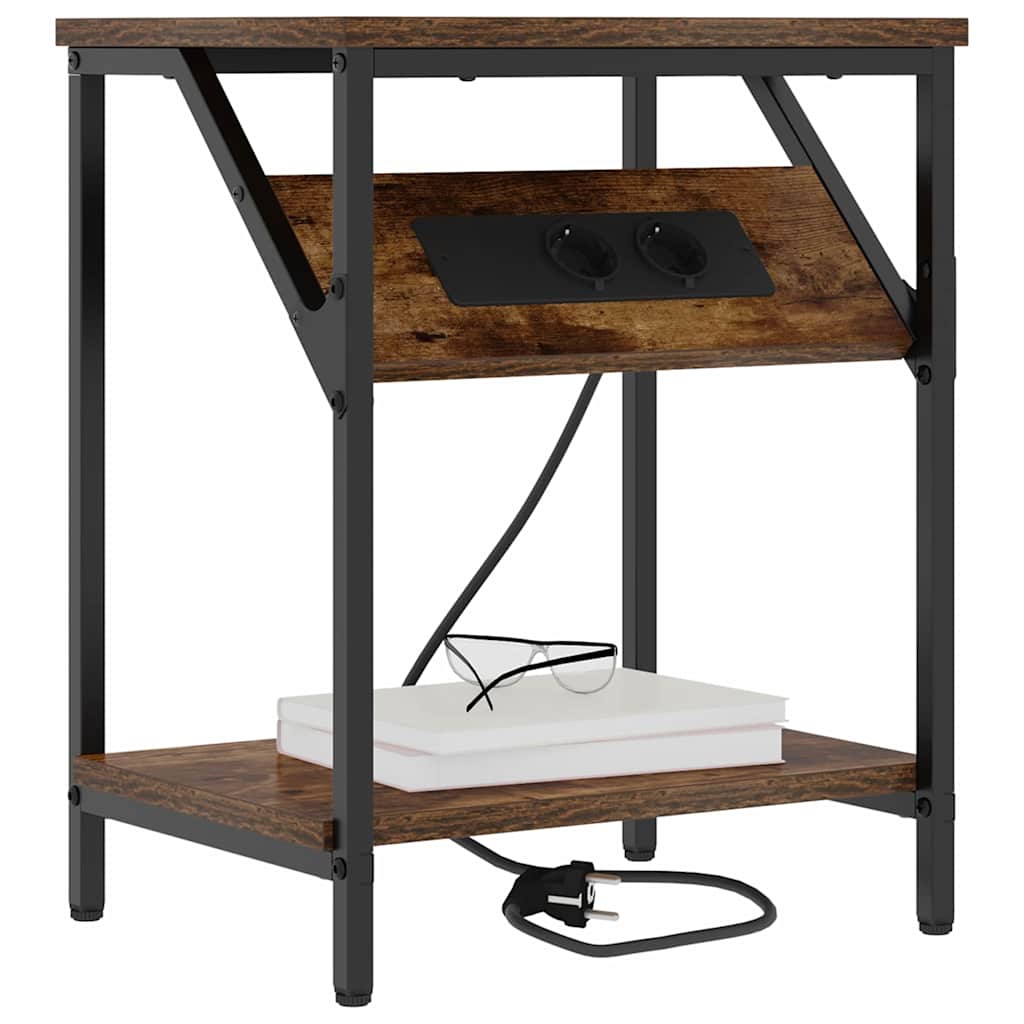 Mesa-de-cabeceira Carvalho fumado 38 x 30 x 48 cm