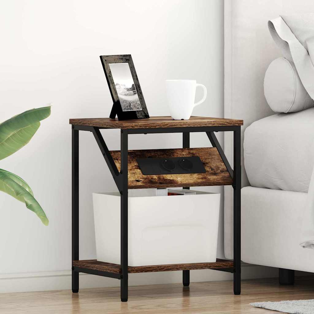 Mesa-de-cabeceira 2 pcs Carvalho fumado 38 x 30 x 48 cm