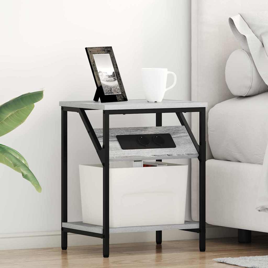 Mesa-de-cabeceira 2 pcs Sonoma cinzento 38 x 30 x 48 cm