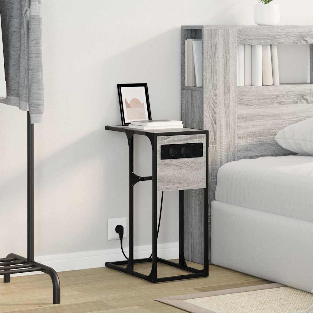 Mesa-de-cabeceira Sonoma cinzento Madeira processada