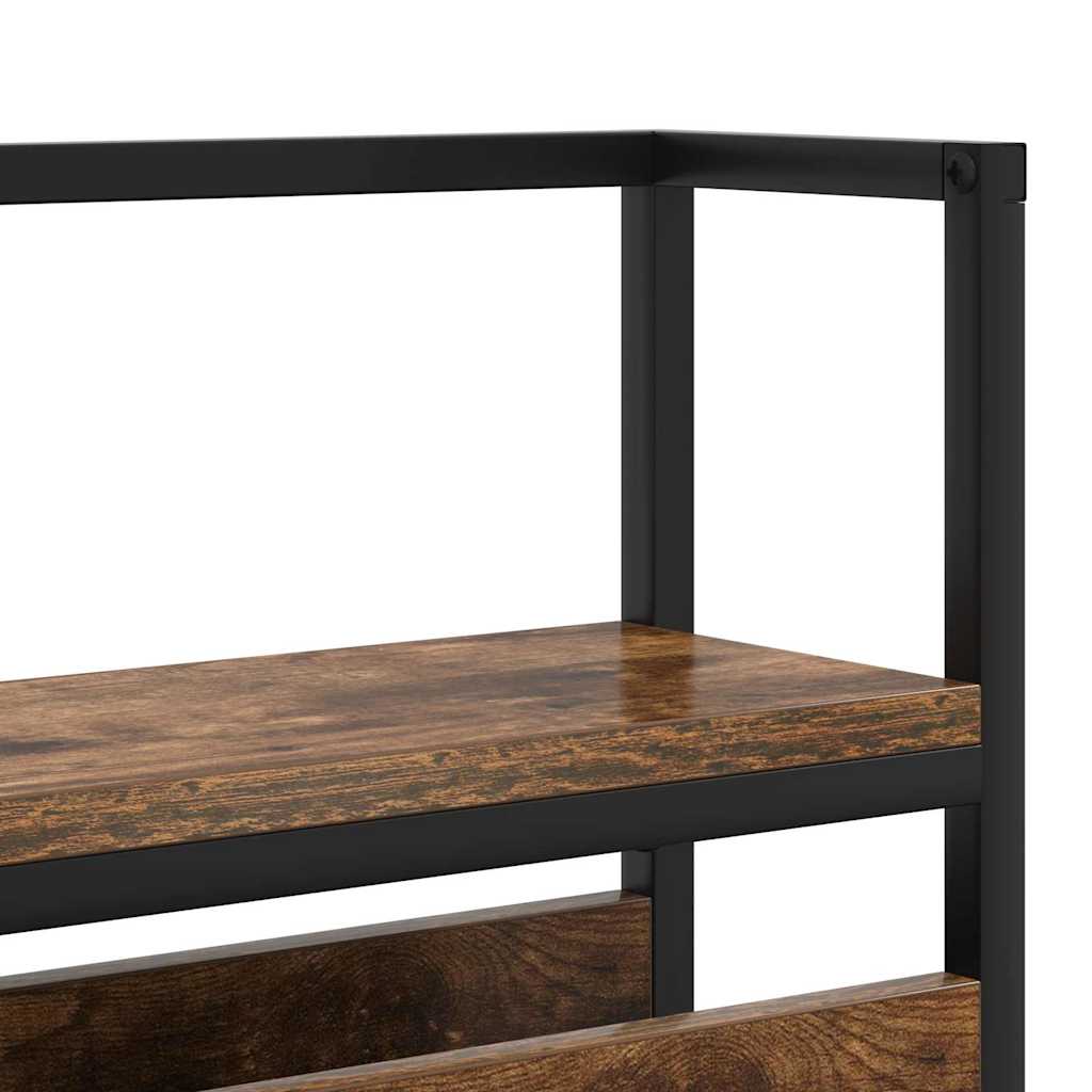 Cabeceira de armazenamento com prateleira Carvalho preto 75 cm