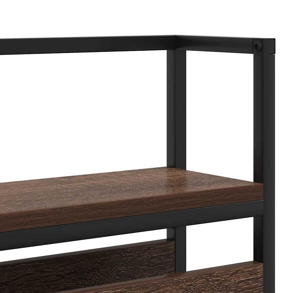Cabeceira de armazenamento com prateleira Carvalho preto 75 cm