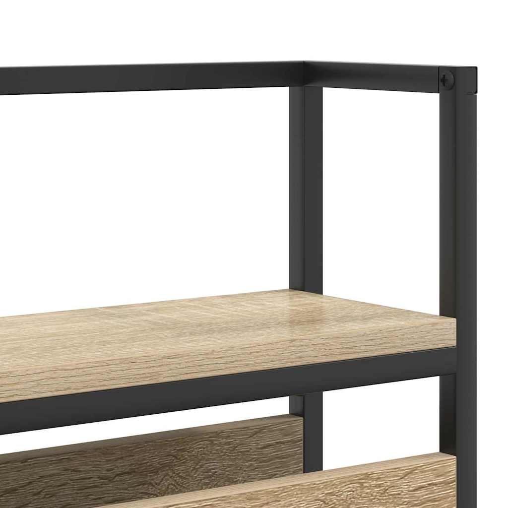 Cabeceira de armazenamento com prateleira Carvalho preto 75 cm