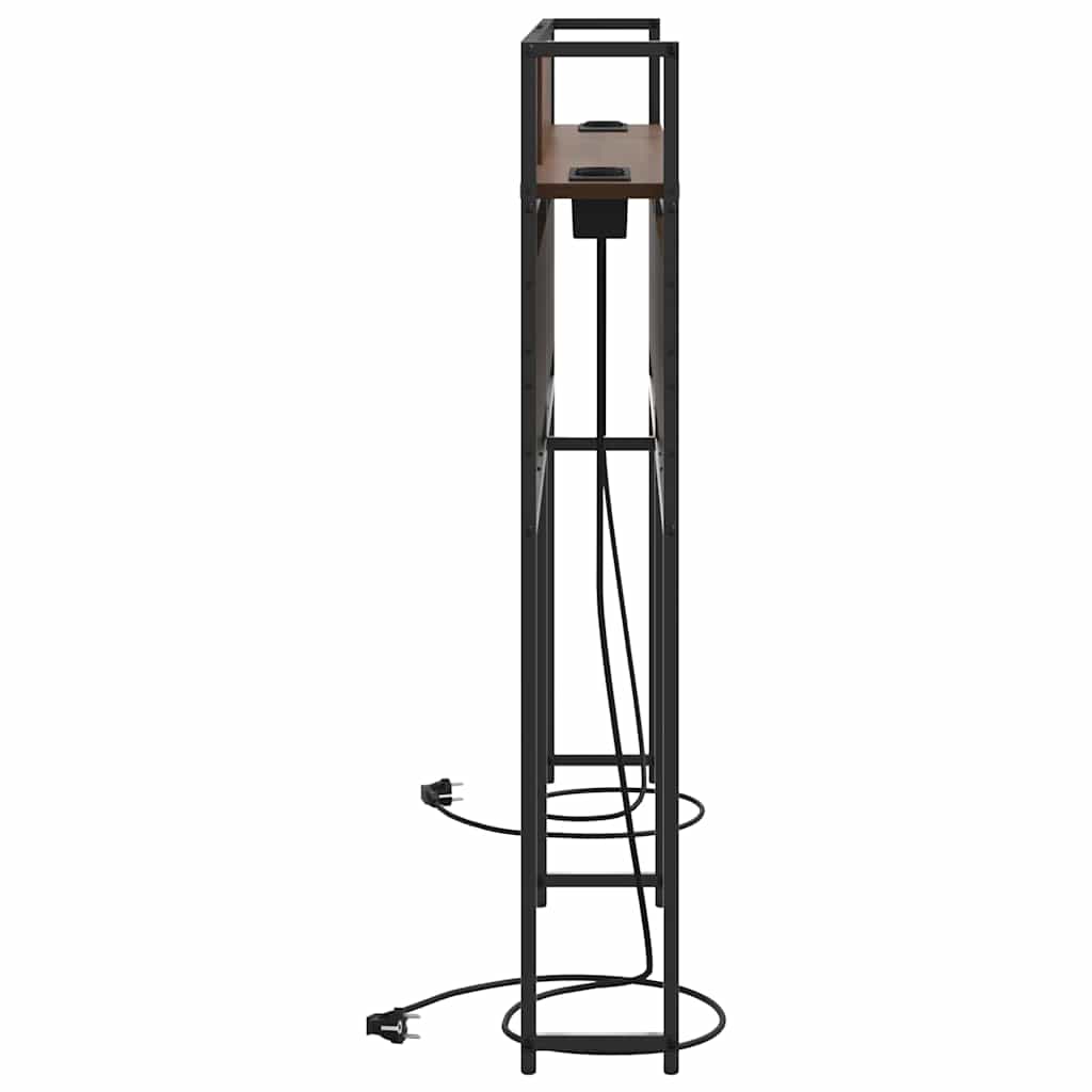 Cabeceira de armazenamento com prateleira Carvalho preto 75 cm