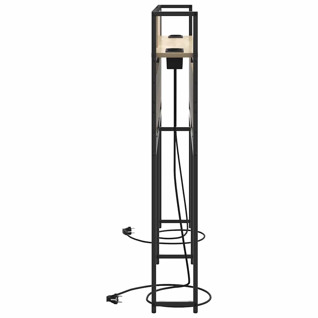 Cabeceira de armazenamento com prateleira Carvalho preto 75 cm