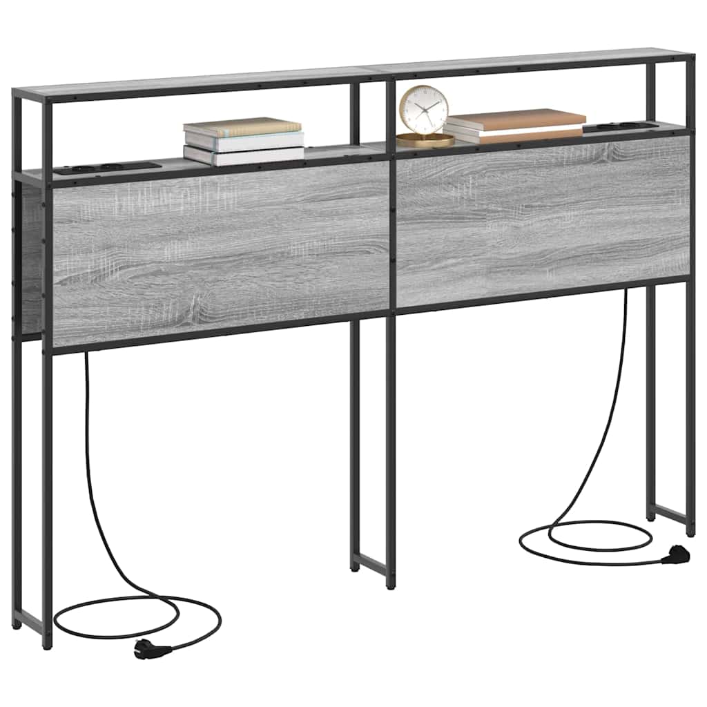 Cabeceira de armazenamento com cabeceira Sonoma cinzento 150 cm