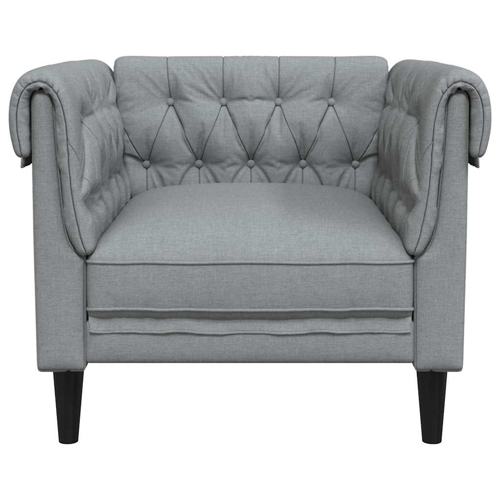 Poltrona Chesterfield Cinzento-claro 78.5 x 74.5 x 74.5 cm