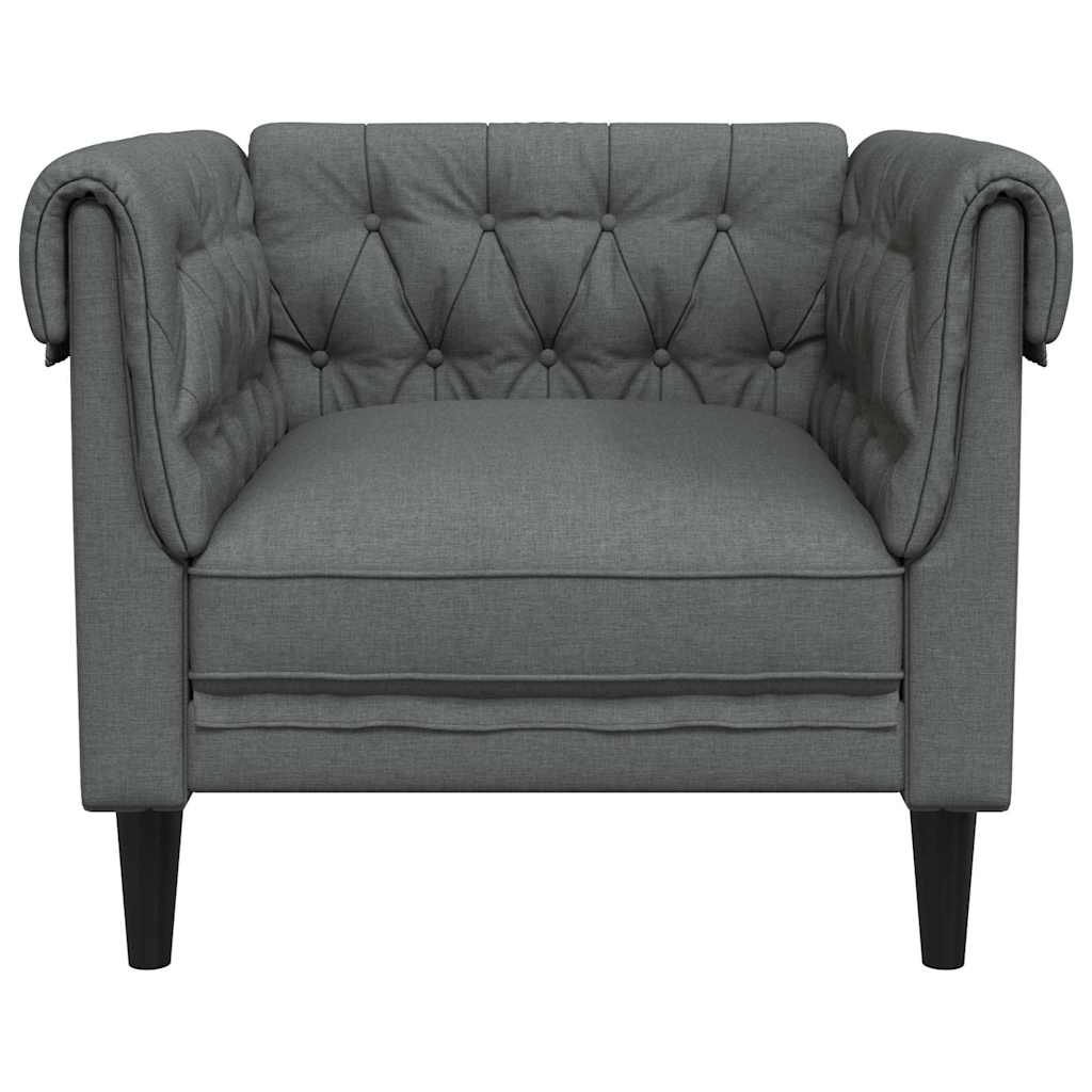 Poltrona Chesterfield Cinzento escuro 78.5 x 74.5 x 74.5 cm