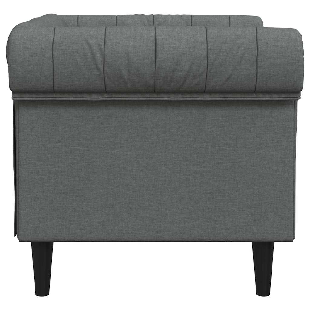Poltrona Chesterfield Cinzento escuro 78.5 x 74.5 x 74.5 cm
