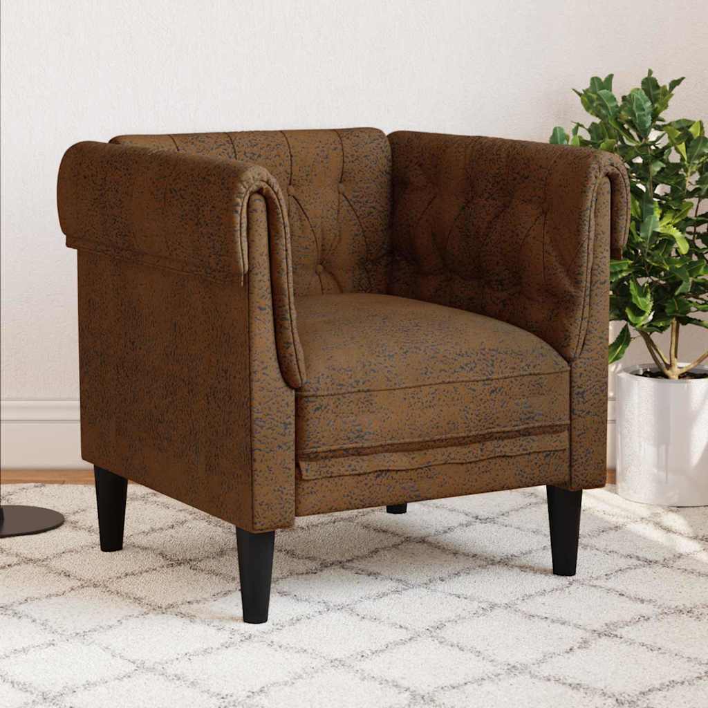 Poltrona Chesterfield Outros Castanho 78.5 x 74.5 x 74.5 cm