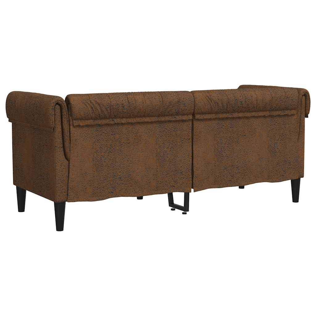 Sofá Chesterfield com almofada Castanho 182.5 x 74.5 x 74.5 cm