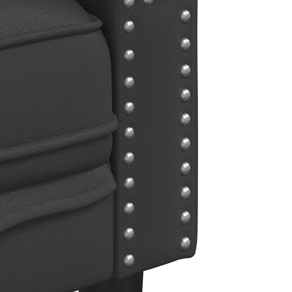 Sofá Chesterfield Preto 174 x 74,5 x 70,5 cm Couro sintético