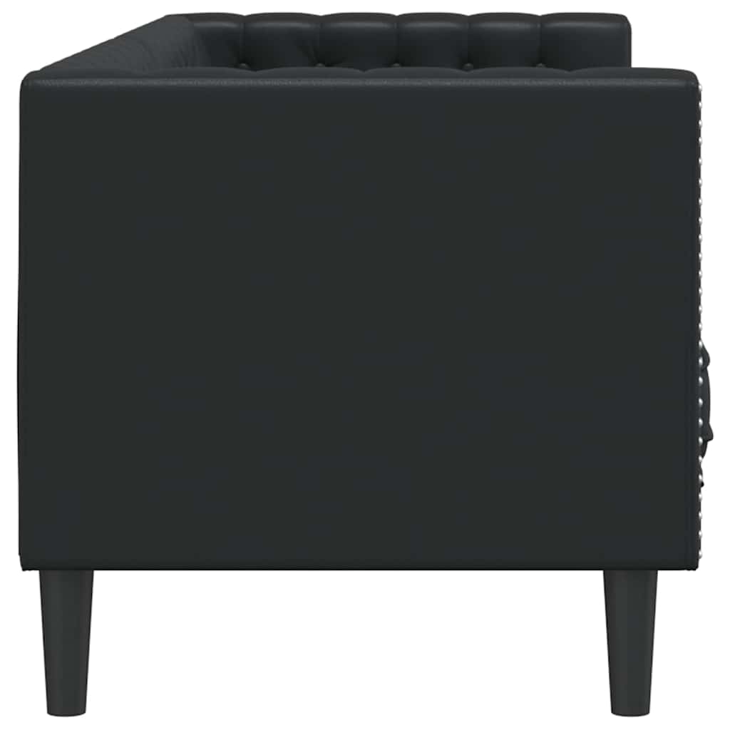 Sofá Chesterfield Preto 194 x 74,5 x 70,5 cm Couro sintético