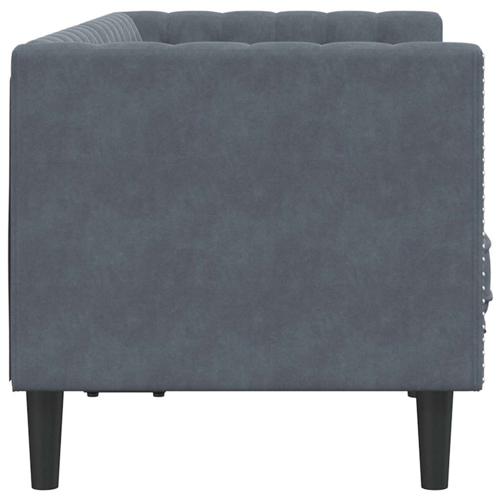 Sofá Chesterfield Cinzento escuro 174 x 74,5 x 70,5 cm Veludo