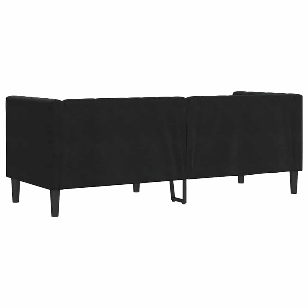 Sofá Chesterfield Outros Preto 194 x 74,5 x 70,5 cm Veludo
