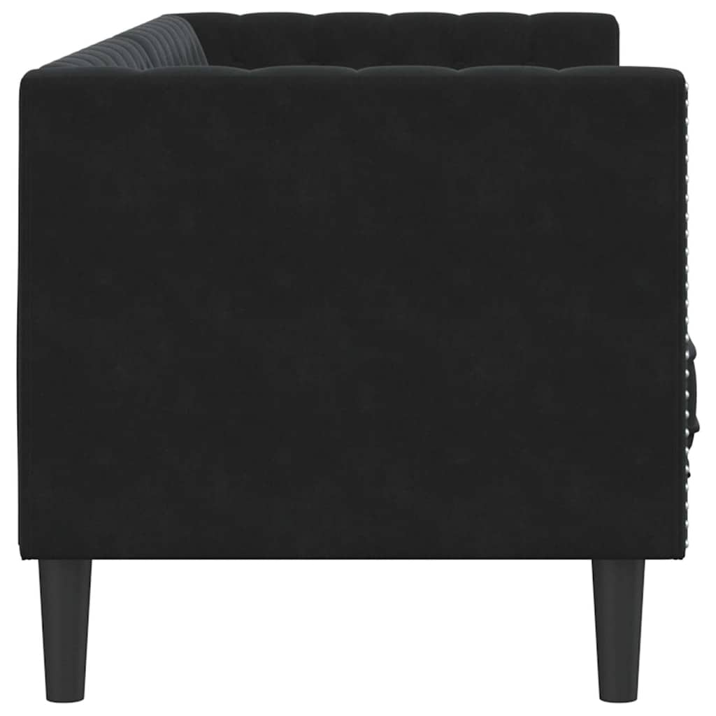 Sofá Chesterfield Outros Preto 194 x 74,5 x 70,5 cm Veludo
