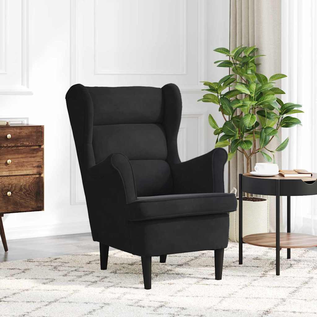 Poltrona Preto 71 x 92 x 91 cm Veludo
