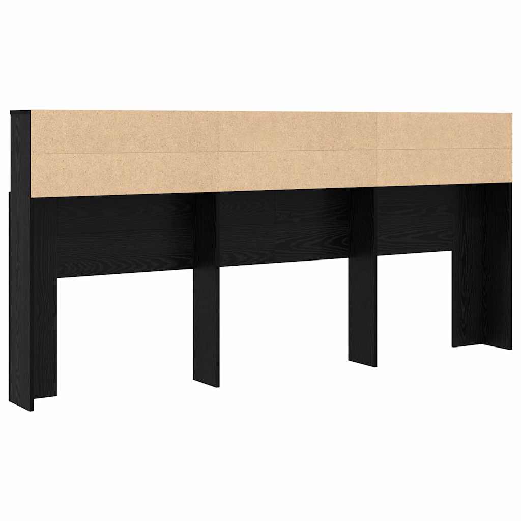 Cabeceira com Armário Carvalho preto 220 x 19 x 101.5 cm