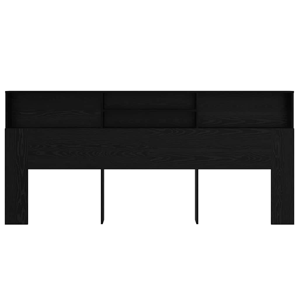 Cabeceira com Armário Carvalho preto 220 x 19 x 101.5 cm
