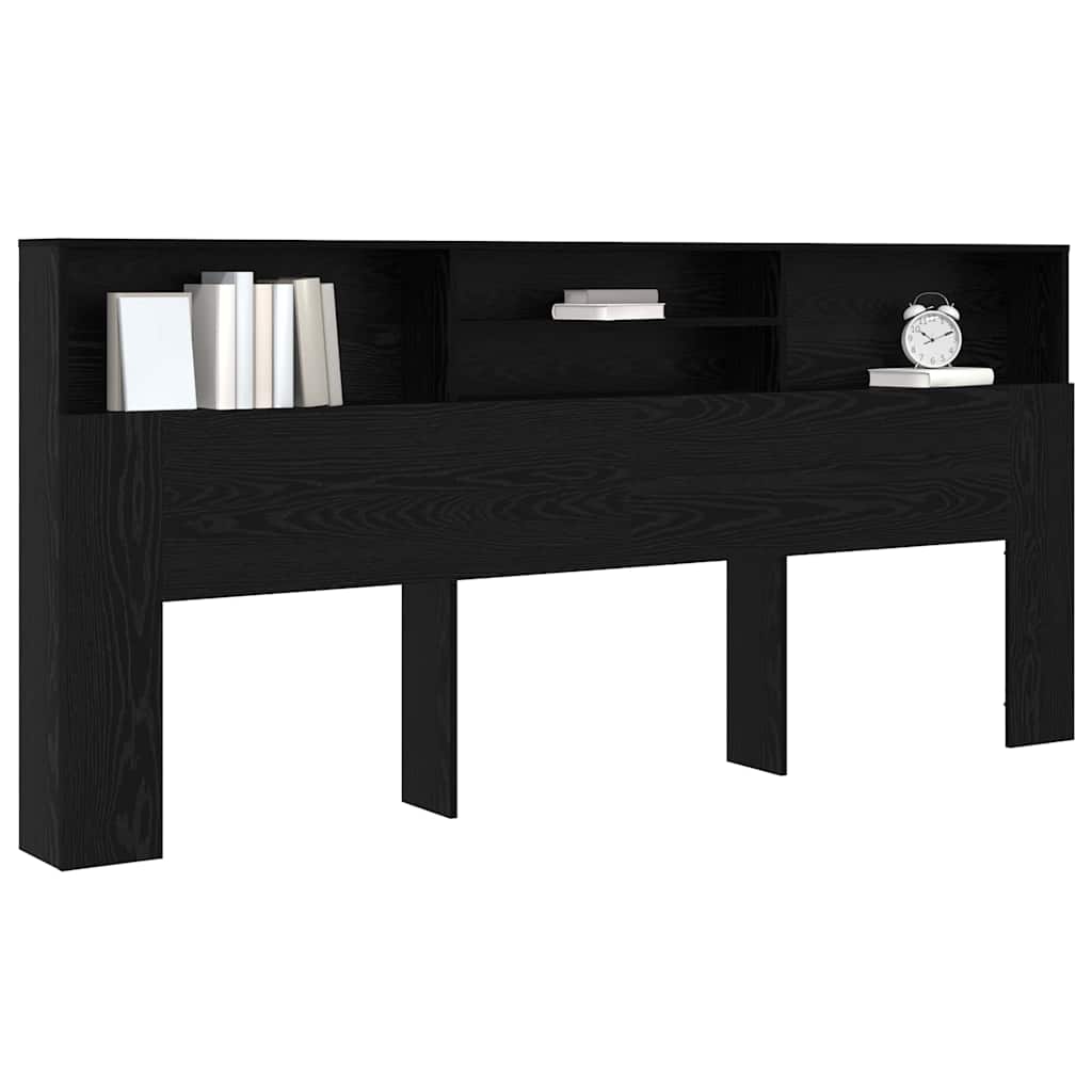Cabeceira com Armário Carvalho preto 220 x 19 x 101.5 cm