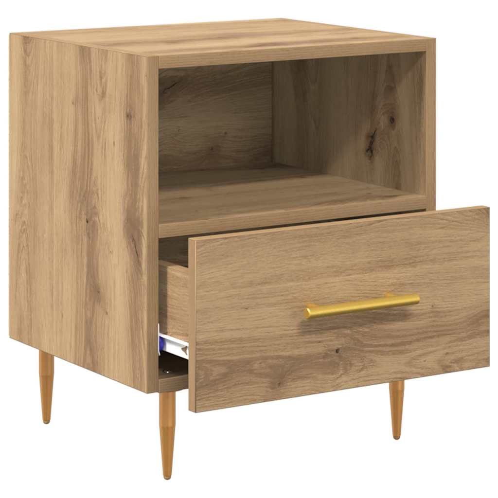 Mesa-de-cabeceira com gaveta 2 pcs Castanho 40 x 35 x 47,5 cm