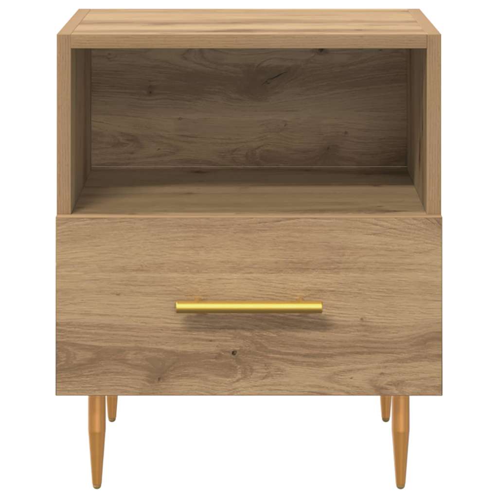 Mesa-de-cabeceira com gaveta 2 pcs Castanho 40 x 35 x 47,5 cm