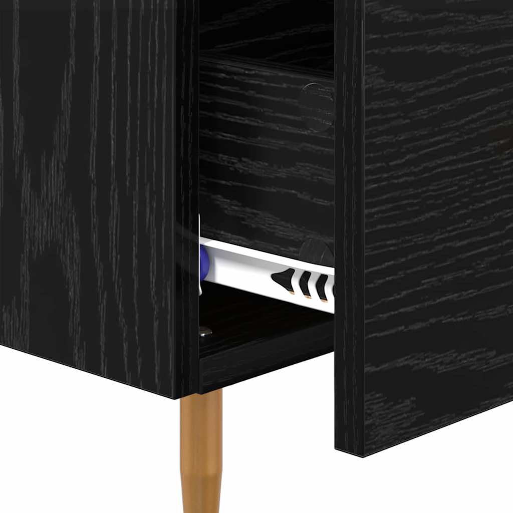 Mesa-de-cabeceira com gaveta 2 pcs Preto 40 x 35 x 47,5 cm