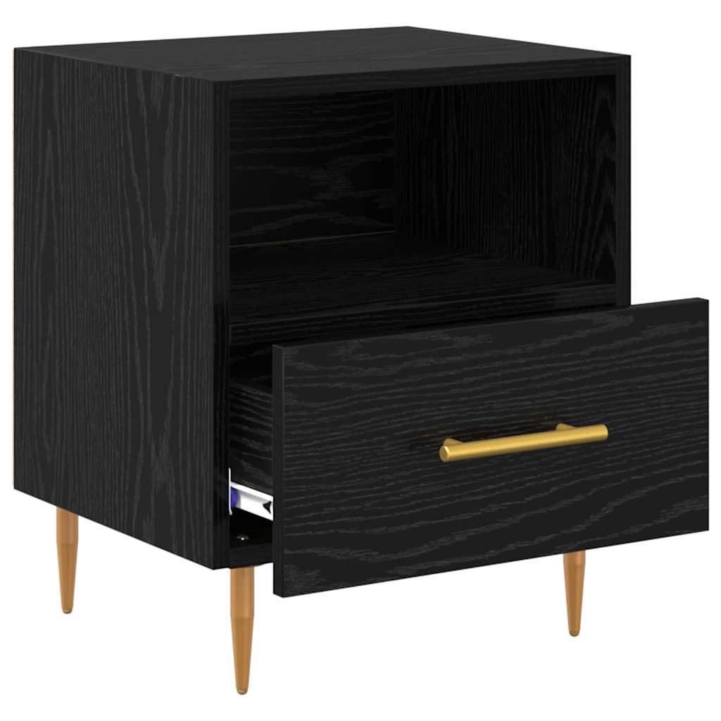 Mesa-de-cabeceira com gaveta 2 pcs Preto 40 x 35 x 47,5 cm