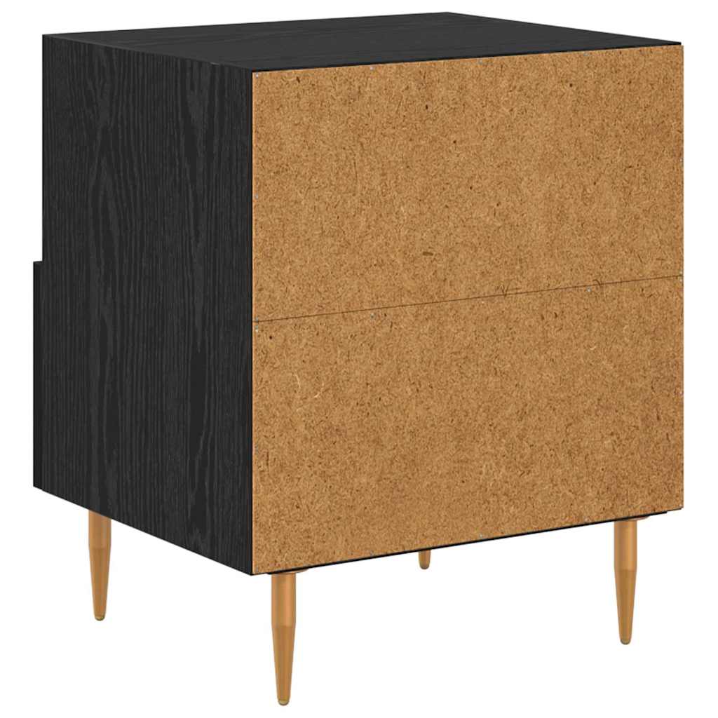 Mesa-de-cabeceira com gaveta 2 pcs Preto 40 x 35 x 47,5 cm
