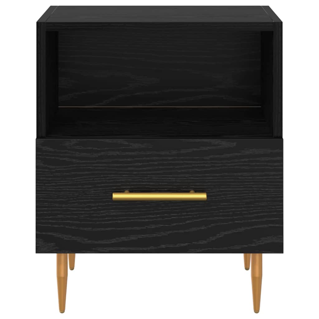 Mesa-de-cabeceira com gaveta 2 pcs Preto 40 x 35 x 47,5 cm