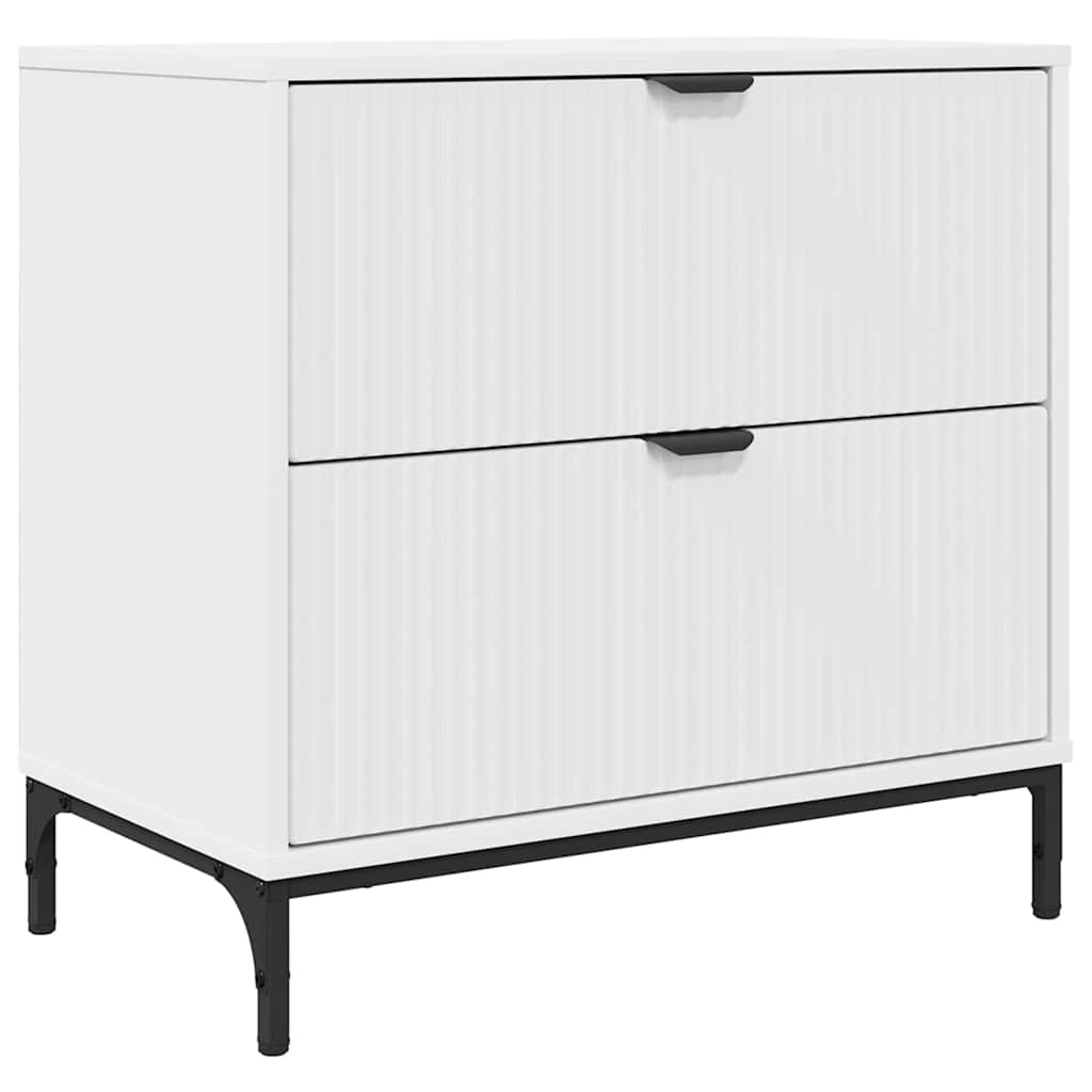 Mesa-de-cabeceira Branco 63.5 x 36 x 61 cm Madeira processada