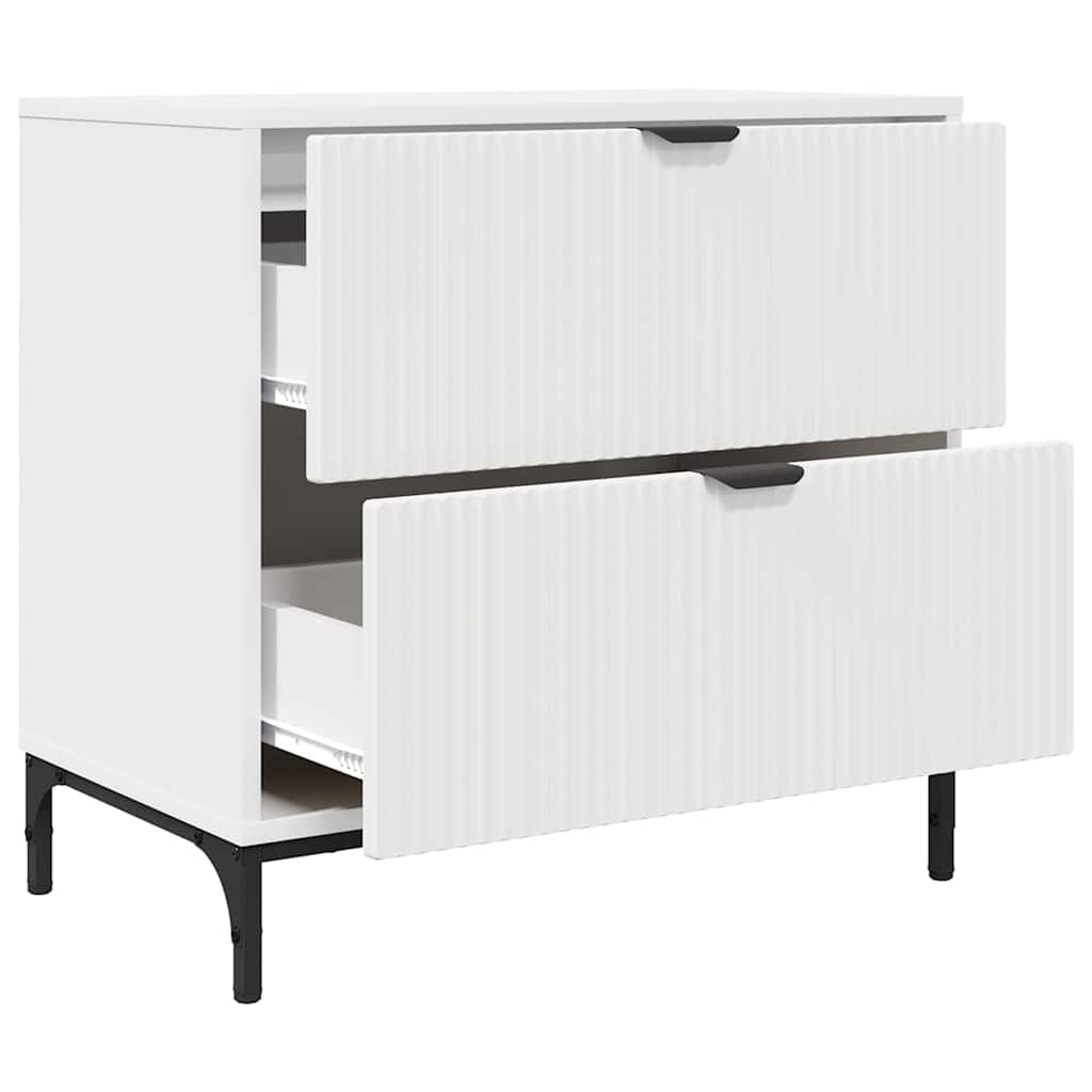 Mesa-de-cabeceira Branco 63.5 x 36 x 61 cm Madeira processada