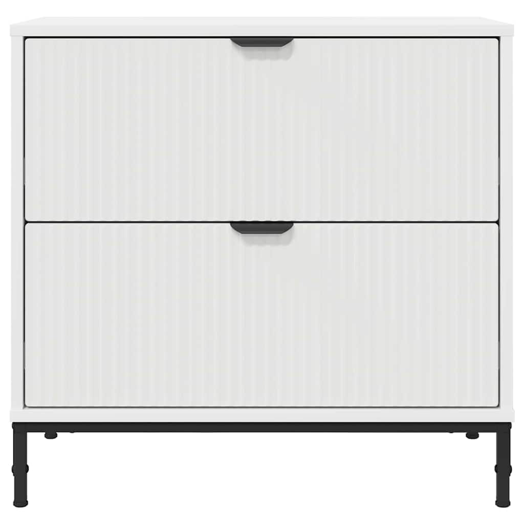Mesa-de-cabeceira Branco 63.5 x 36 x 61 cm Madeira processada