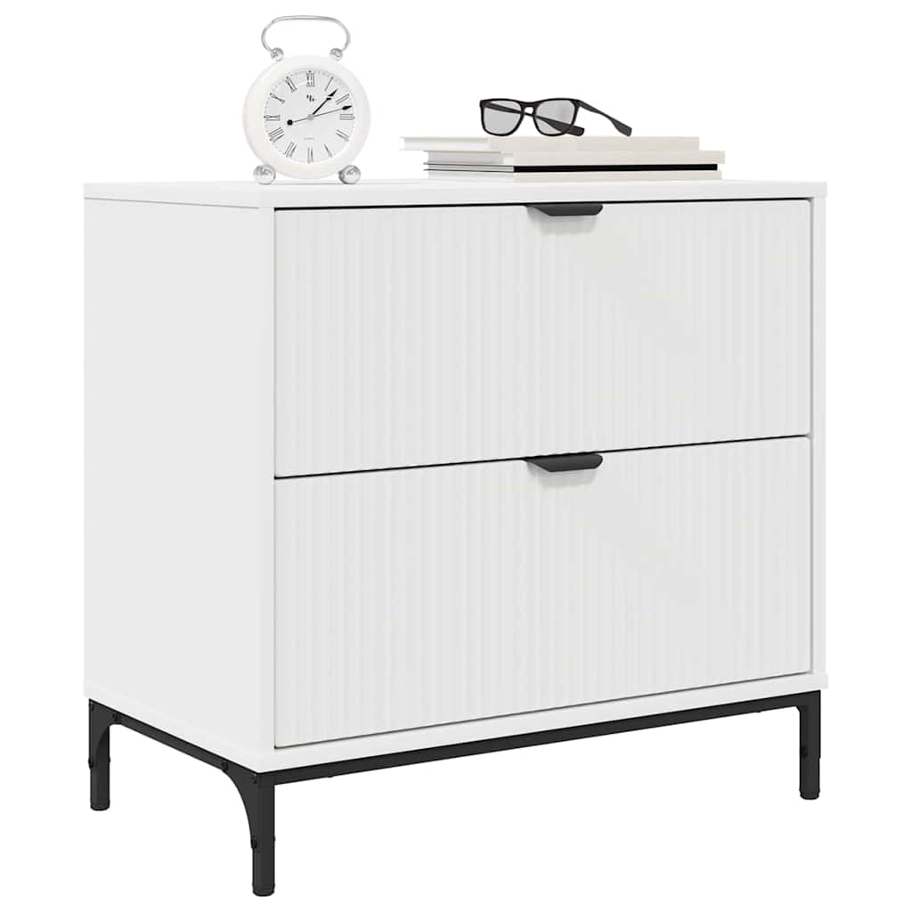 Mesa-de-cabeceira Branco 63.5 x 36 x 61 cm Madeira processada