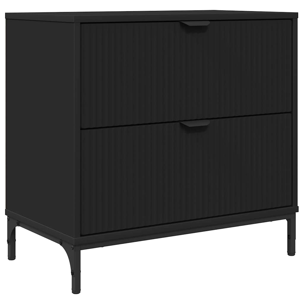 Mesa-de-cabeceira Preto 63.5 x 36 x 61 cm Madeira processada
