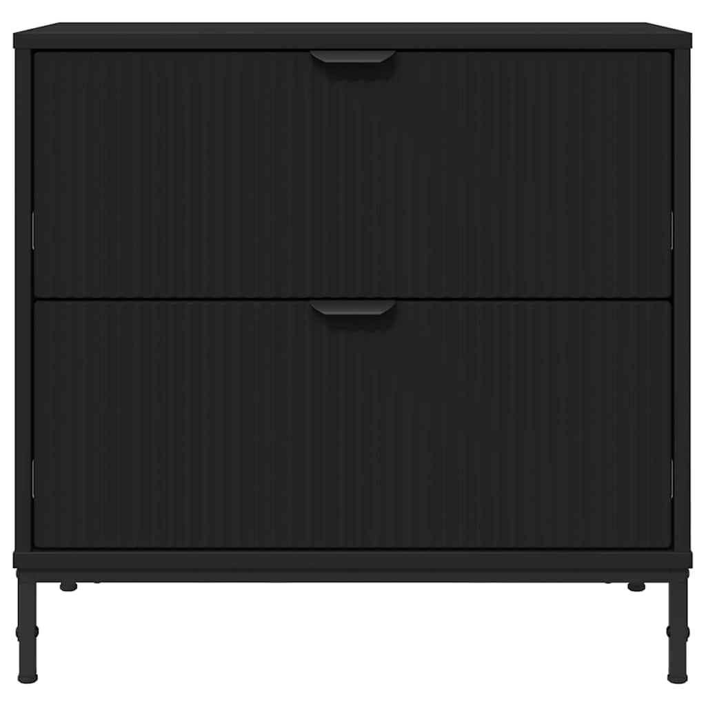 Mesa-de-cabeceira Preto 63.5 x 36 x 61 cm Madeira processada