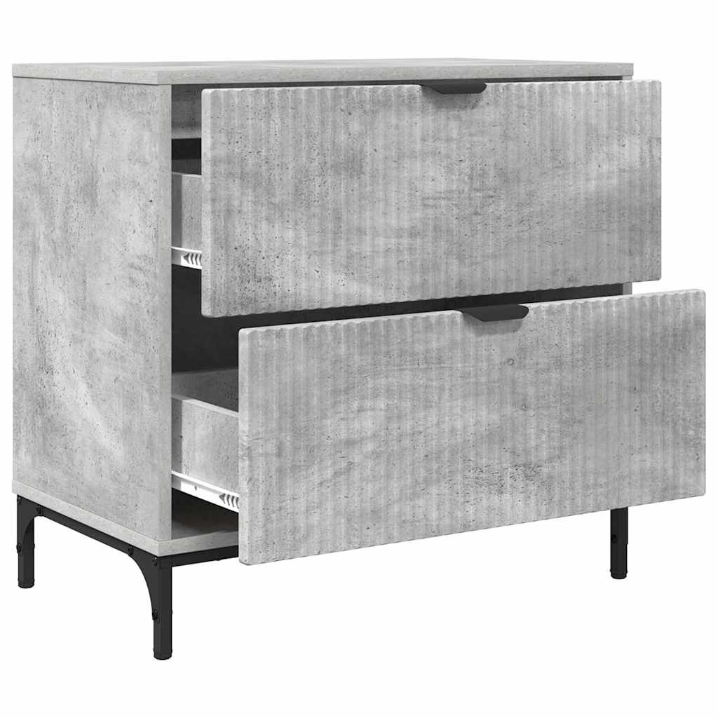 Mesa-de-cabeceira com gaveta Cinzento cimento 63.5 x 36 x 61 cm