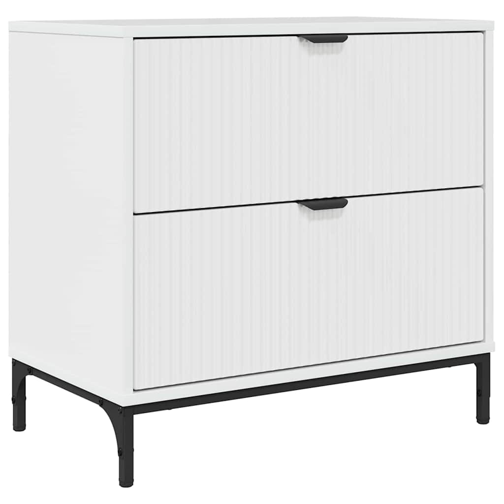 Mesa-de-cabeceira com gaveta Branco brilhante 63.5 x 36 x 61 cm